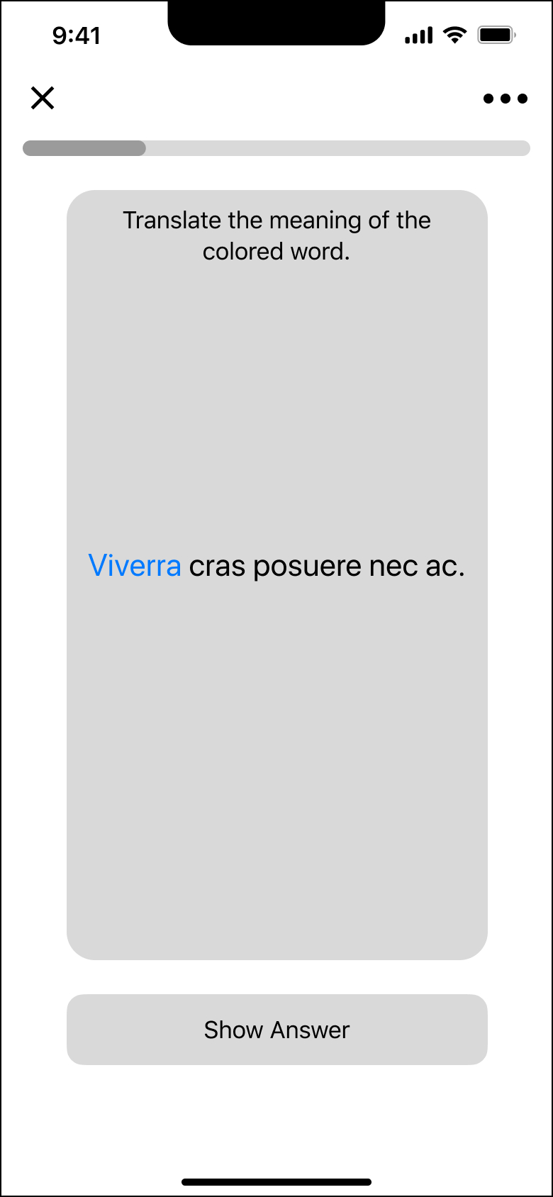 Low-Fidelity Wireframes of the Flashcard Front View